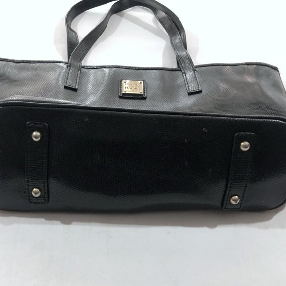Dooney & Bourke Black Embossed Leather Tote Bag - Picture 6 of 11